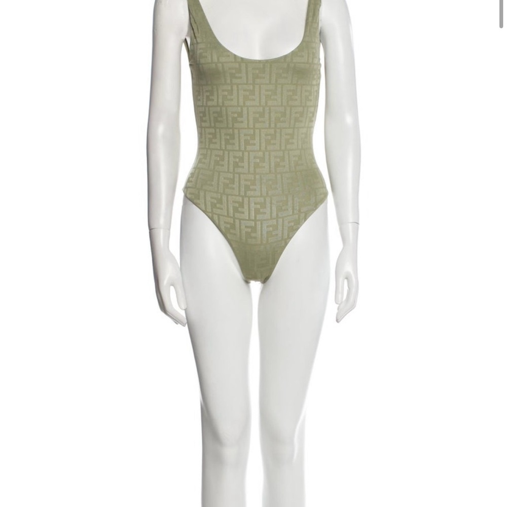 Fendi Olive Green Monogram Swimsuit